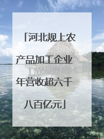 河北规上农产品加工企业年营收超六千八百亿元