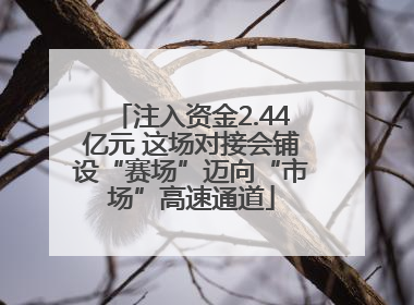 注入资金2.44亿元 这场对接会铺设“赛场”迈向“市场”高速通道