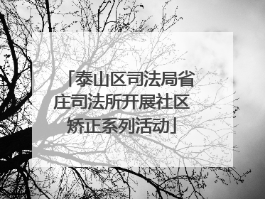 泰山区司法局省庄司法所开展社区矫正系列活动