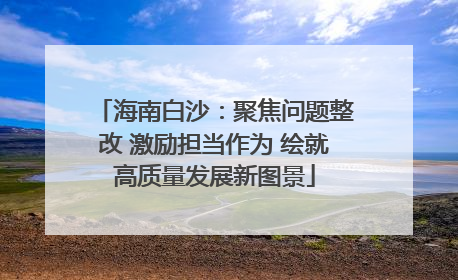 海南白沙：聚焦问题整改 激励担当作为 绘就高质量发展新图景