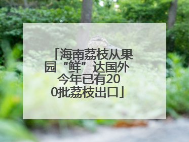 海南荔枝从果园“鲜”达国外 今年已有200批荔枝出口