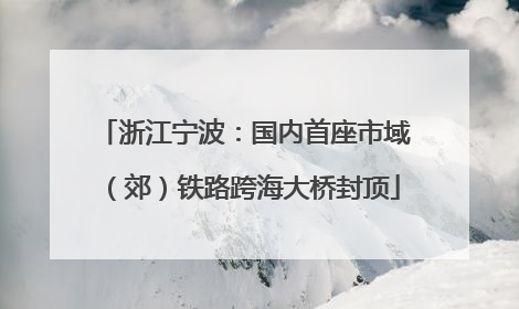 浙江宁波：国内首座市域（郊）铁路跨海大桥封顶
