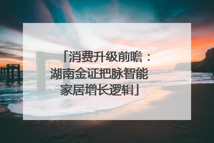 消费升级前瞻：湖南金证把脉智能家居增长逻辑