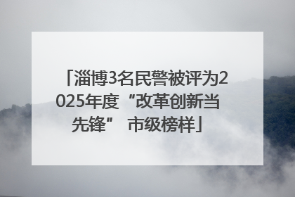 淄博3名民警被评为2025年度“改革创新当先锋” 市级榜样