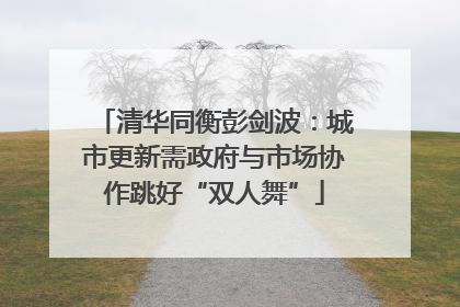 清华同衡彭剑波：城市更新需政府与市场协作跳好“双人舞”