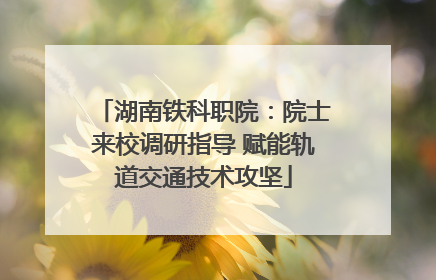 湖南铁科职院：院士来校调研指导 赋能轨道交通技术攻坚