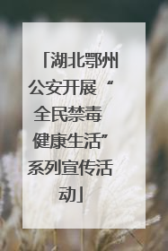 湖北鄂州公安开展“全民禁毒 健康生活”系列宣传活动