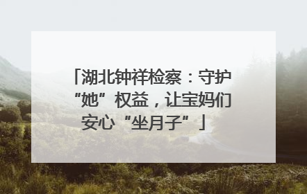 湖北钟祥检察：守护“她”权益，让宝妈们安心“坐月子”