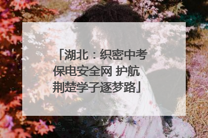 湖北：织密中考保电安全网 护航荆楚学子逐梦路