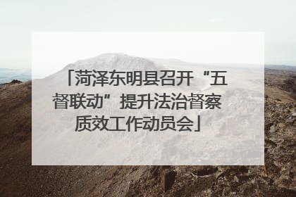 菏泽东明县召开“五督联动”提升法治督察质效工作动员会