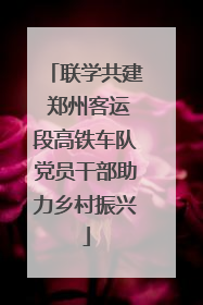 联学共建 郑州客运段高铁车队党员干部助力乡村振兴