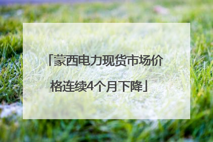 蒙西电力现货市场价格连续4个月下降