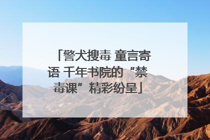 警犬搜毒 童言寄语 千年书院的“禁毒课”精彩纷呈