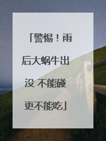 警惕！雨后大蜗牛出没 不能碰更不能吃