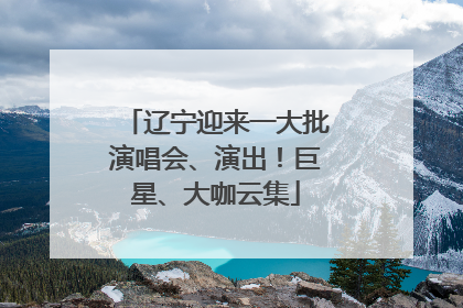 辽宁迎来一大批演唱会、演出！巨星、大咖云集
