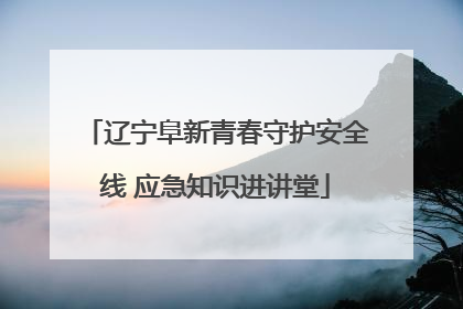 辽宁阜新青春守护安全线 应急知识进讲堂