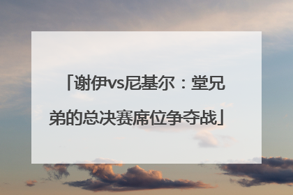谢伊vs尼基尔：堂兄弟的总决赛席位争夺战