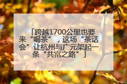 跨越1700公里也要来“喝茶”，这场“茶话会”让杭州与广元架起一条“共富之路”