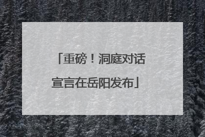 重磅！洞庭对话宣言在岳阳发布
