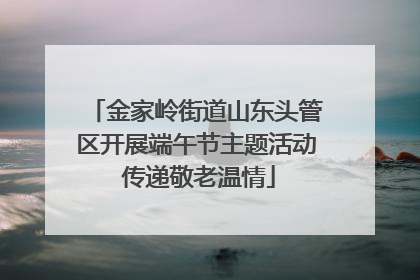 金家岭街道山东头管区开展端午节主题活动 传递敬老温情