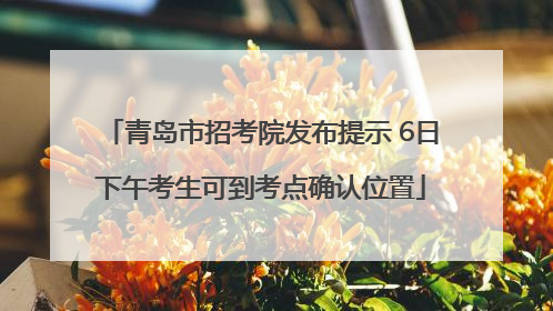 青岛市招考院发布提示 6日下午考生可到考点确认位置