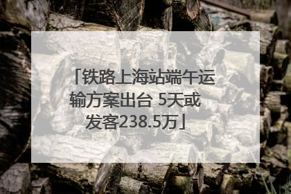 铁路上海站端午运输方案出台 5天或发客238.5万