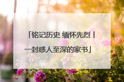 铭记历史 缅怀先烈丨一封感人至深的家书