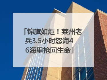锦旗如炬！莱州老兵3.5小时怒海46海里抢回生命