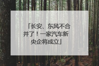 长安、东风不合并了！一家汽车新央企将成立
