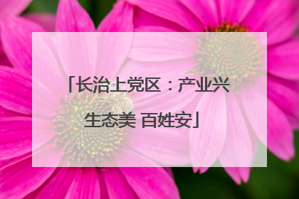 长治上党区：产业兴 生态美 百姓安