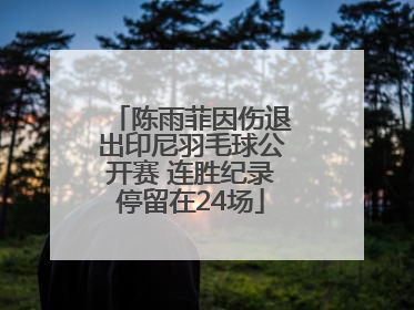 陈雨菲因伤退出印尼羽毛球公开赛 连胜纪录停留在24场