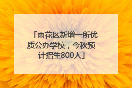雨花区新增一所优质公办学校，今秋预计招生800人