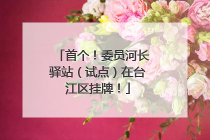首个！委员河长驿站（试点）在台江区挂牌！