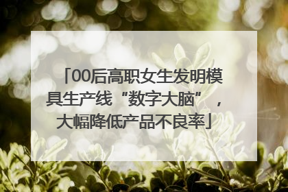 00后高职女生发明模具生产线“数字大脑”，大幅降低产品不良率