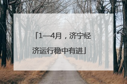1—4月，济宁经济运行稳中有进