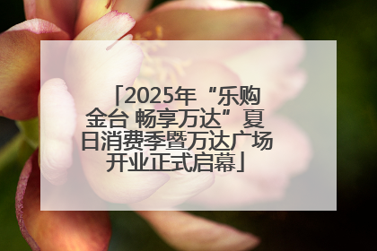 2025年“乐购金台 畅享万达”夏日消费季暨万达广场开业正式启幕