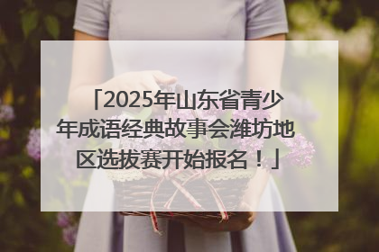2025年山东省青少年成语经典故事会潍坊地区选拔赛开始报名！