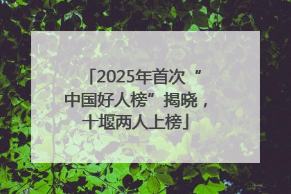 2025年首次“中国好人榜”揭晓，十堰两人上榜